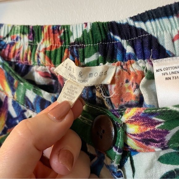 Flint and Moss Floral A-Line Skirt - Multicolor size small linen blend - Picture 6 of 7